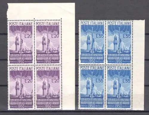 1950 REPUBLIK Rundfunkkonferenz Nr. 623/624 MNH ** QUARTINA