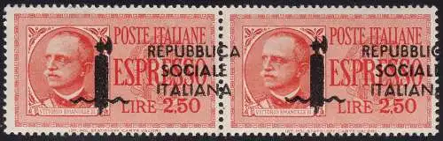 1944 Italienische Sozialrepubblica, Espressi Lire 2,50 Tiratura di Roma n. 22gab+gaa Zertifikat Blond