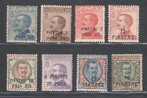 1923 Levante Konstantinopel, Nr. 68/75 Serie mit 8 Werten MNH** NICHT AUSGEGEBEN