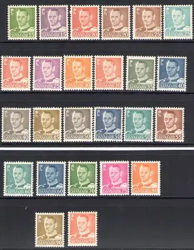 1948-53 DÄNEMARK, König Friedrich IX. - Ordentliche Serie, Nr. 315/31C - 26 Werte postfrisch**