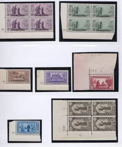 1931 Königreich Italien, Nr. 292/298 MNH/** 7-Werte-Serie mit Tabellennummer (Nr. 292/293/298 in Blöcken)