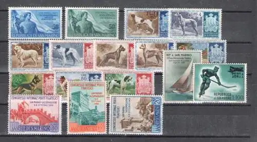 1956 San Marino, kompletter Jahrgang, postfrisch, 17 Werte, postfrisch**