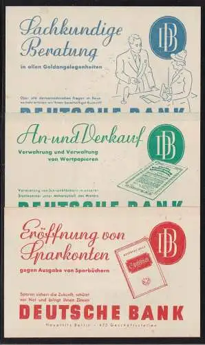 1939 Deutschland - Drittes Reich, Mi.Nr. 686/688 Karte mit Werbung DEUTSCHE BANK