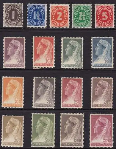 1936 CURACAO - Nr. 117/133 17 Werte postfrisch/**