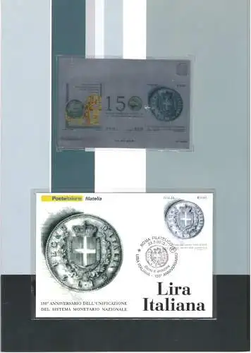 2012 Italien - Folder 150 Italienische Lira, mit Blatt Nr. 17 in Silber - MNH **