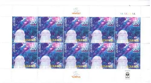 2009 EUROPA CEPT Armenien, 1 Kleinbogen mit 10 Werten, Astronomie, postfrisch **