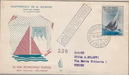 1955 SAN MARINO, Nr. 422 - Tag der Philatelie - VENETIEN REISEN