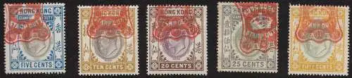 1904-05 HONGKONG, Steuermarke 5 Werte MLH / *