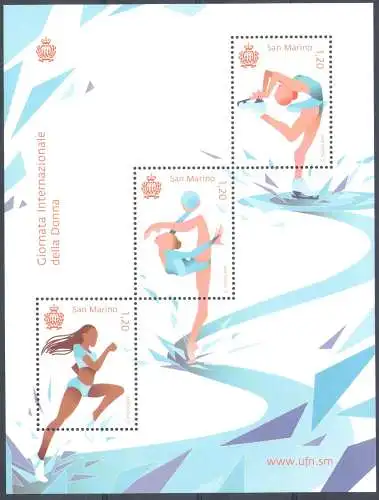 2019 San Marino Sportblatt Internationaler Frauentag MNH **