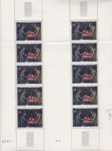 1961 FRANKREICH 319/1320/1322 KUNST 25ER BLATT, 2 10ER BLÄTTER + 5ER STREIFEN POSTFRISCH / **