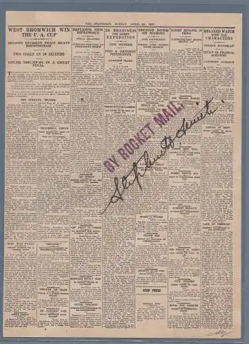 1934 INDIEN Brief Rocket Mail von Kalkutta zum Bahnhof Semaphore - Saugor