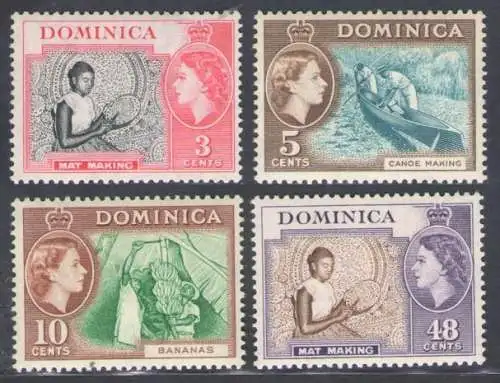 1957 Dominica, Elisabeth Ergänzungen Yvert # 152/55 - MNH **