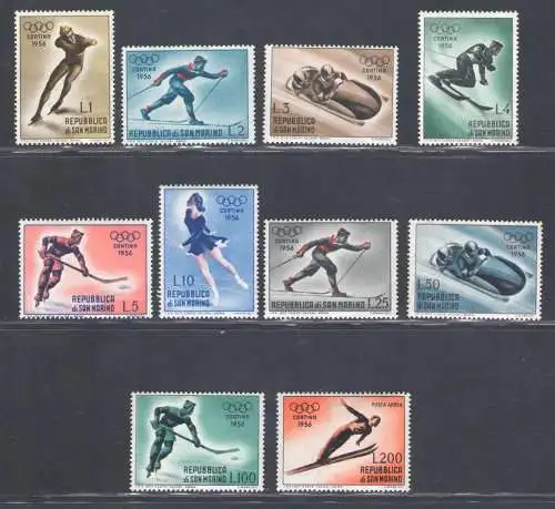 1956 San Marino, Olympische Winterspiele Cortina Nr. 428/36 + A 116 - postfrisch **