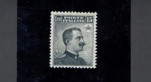 1909 Italien, 15 Cent Typografie Nr. 86, gut zentriert, postfrisch **