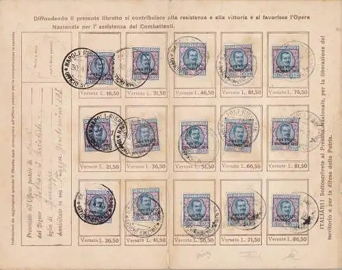 1918 Italien - Floreale Lire 5, Presto Nazionale 1918, 15 Exemplare