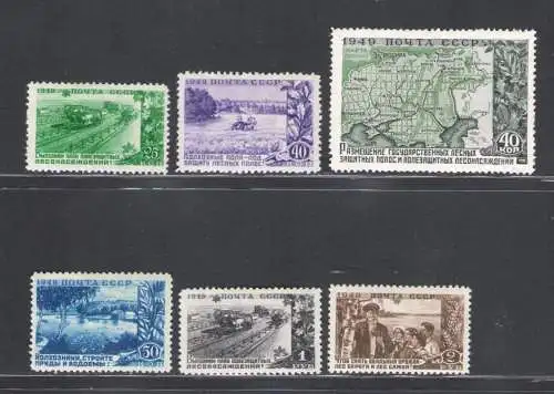 1949 Russland, Fünfjahresplan, Wiederaufforstung Nr. 1378/83 - postfrisch**