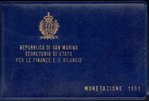 1991 Republik San Marino, Divisionsmünzen, FDC