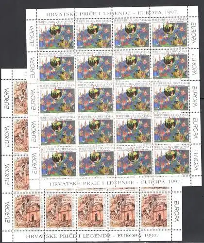 1997 EUROPA CEPT Kroatien, 2 Kleinblätter mit 10 Werten postfrisch **