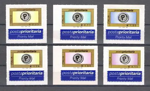 2002 Italien, Priority Post Komplette Serie 6 Werte Nr. 2633/2638 postfrisch**