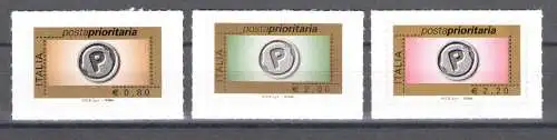 2008 Italien, Posta Prioritaria komplette Serie 3 Werte Nr. 3120/3122 postfrisch**