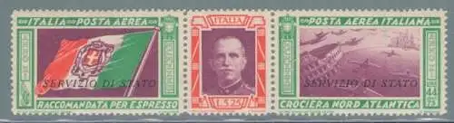 1933 Italien - Flugdienst - Tripttico Nordatlantikkreuzfahrt - postfrisch **