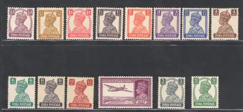 1940-43 Indien - Stanley Gibbson Nr. 265-77 - 14Werte - MNH **