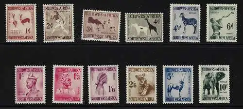 1954 Südwestafrika - Tiere, Yvert Nr. 237/48 - postfrisch**