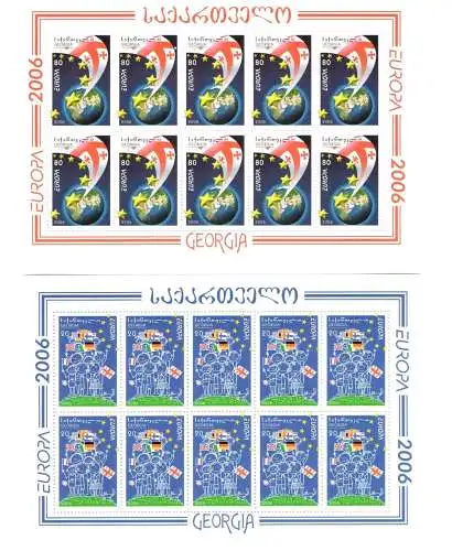 2006 EUROPA CEPT Georgien 2 Kleinblätter, Integration Jugend, postfrisch **