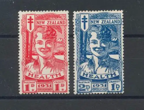 1931 NEUSEELAND - Stanley Gibbons Nr. 546-47 - Gesundheitsstempel - postfrisch **