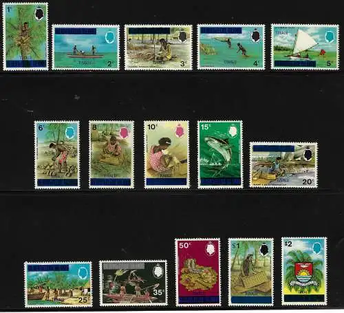 1976 Tuvalu, gewöhnlicher blauer Aufdruck, Yvert Nr. 4/18 - MNH**