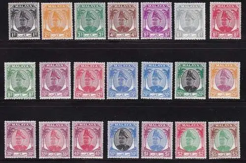 1949-55 Malaysische Staaten SELANGOR - SG 90/110 Serie von 21 MLH / *