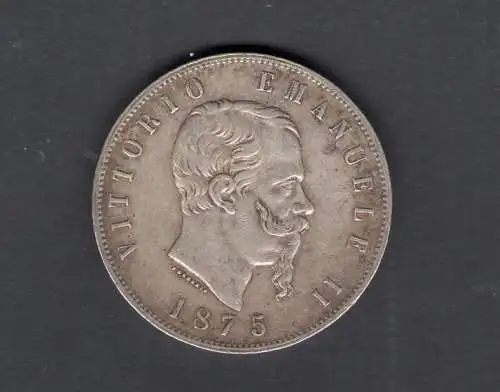 1875 Vittorio Emanuele II - 5 Lire Silber - BB