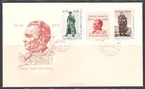 1952 Triest B - 60. Geburtstag von Titus Nr. 52/54, FDC, Nicht gereist