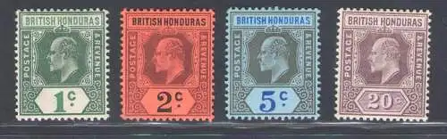 1902-04 British Honduras, Stanley Gibbons n. 80/83 - MH*