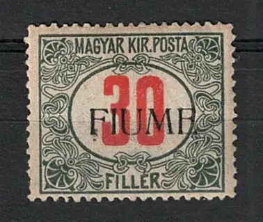 1918 Fluss, Steuermarken 30 grüne und rote Füller, Abziehbild Aufdruck # 12e MNH **