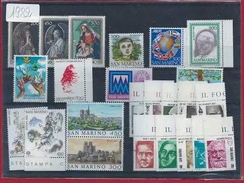 1982 San Marino, postfrisch, kompletter Jahrgang 24 Werte - postfrisch **