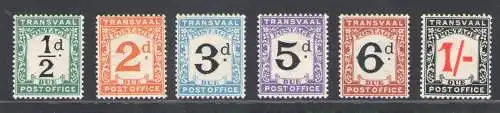 1907 Transvaal - Porto Due stamps Stanley Gibbons n. D1/D7 - MNH** (No D2)