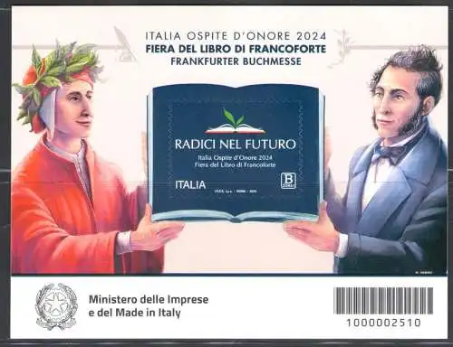 2024 Italien, Foglietto Fiera Book Frankfurt - MNH **