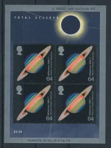 1999 Großbritannien - Sonnenfinsternis, Bogen # 7 - postfrisch **