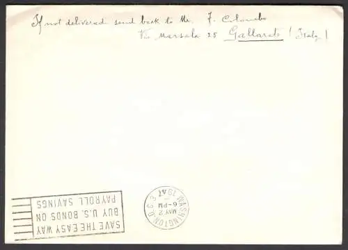 1947 SCHWEIZ,, 2.05.1947 Luftpost auf Umschlag Nr. A41 - Erster Flug Schweiz-USA