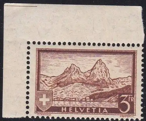 1931 SCHWEIZ, Nr. 244 - 3 Franken Bruno - MNH Signiert Bolaffi