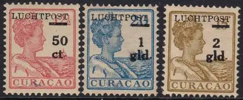 1929 CURACAO - Luftpost Nr. 1/3 Satz mit 3 Werten - postfrisch**