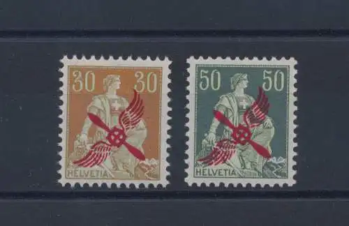 1919 Schweiz, Luftpost, A1/A2, ORIGINAL- UND VOLLGUMMI, einwandfrei - postfrisch** - Bolaffi Zertifikat