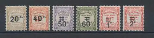 1917-26 FRANKREICH - Tasse - Steuer - Einzug Nr. 49-54, postfrisch **