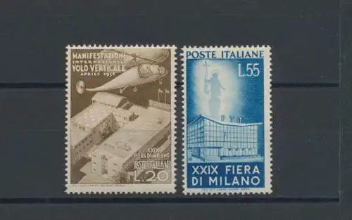 1951 Italien - Republik, Messe Mailand, 2 Werte, Nr. 657/58, postfrisch**