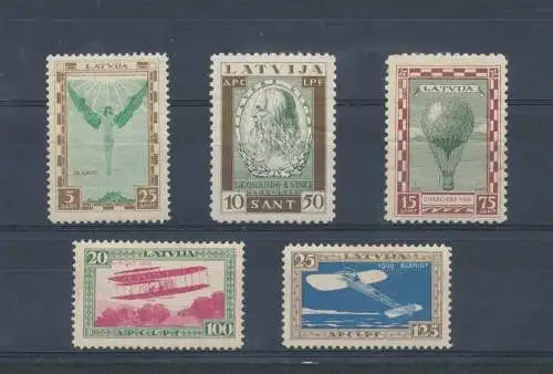 1932 Lettland - Luftpost - Pro Funddi In Soccorso dell'Aviazione - Leonardo da Vinci - Nr. A16/A20 - MNH **