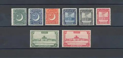 1949-53 PAKISTAN - SG 44/51 neu gezeichnet, 8er Set, postfrisch**