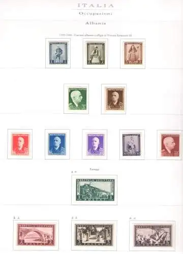 1939-40 ALBANIEN, Italienische Besetzung, Nr. 16/29 Ordentliche Serie, MLH*/MNH**