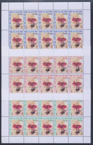 2005 Vatikan, Sitz frei, 3 Kleinblätter mit 10 Werten Nr. 1379/81, postfrisch**