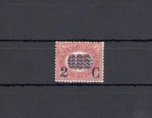 1878 Königreich Italien, 2 Cent auf 0,05 Lack, Nr. 30, Aufdruckservice, postfrisch** - Zertifikat Chilisch